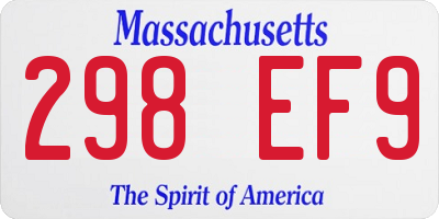 MA license plate 298EF9