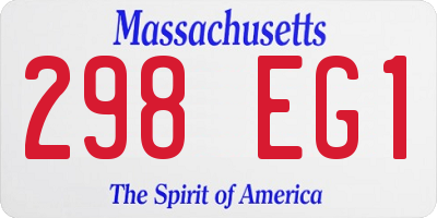 MA license plate 298EG1