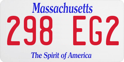 MA license plate 298EG2