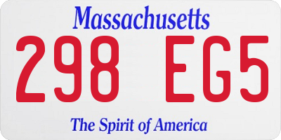 MA license plate 298EG5