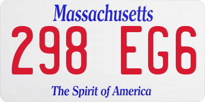 MA license plate 298EG6
