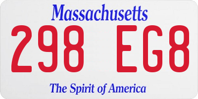 MA license plate 298EG8