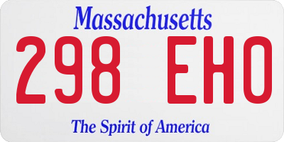 MA license plate 298EH0