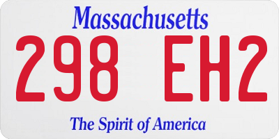 MA license plate 298EH2