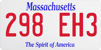 MA license plate 298EH3