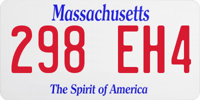 MA license plate 298EH4