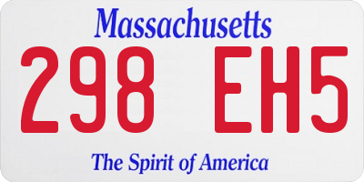 MA license plate 298EH5