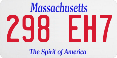 MA license plate 298EH7