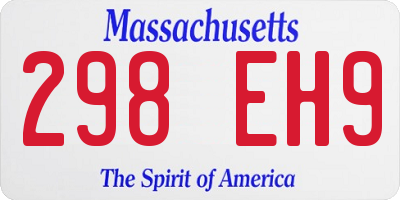 MA license plate 298EH9