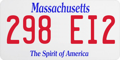 MA license plate 298EI2