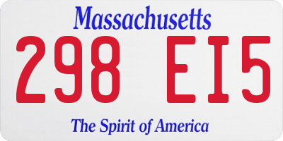 MA license plate 298EI5
