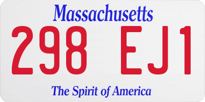 MA license plate 298EJ1