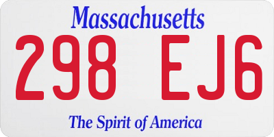 MA license plate 298EJ6
