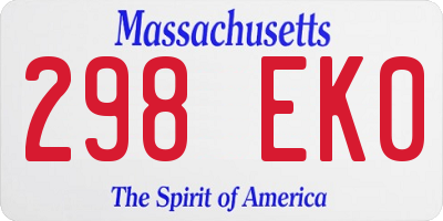 MA license plate 298EK0