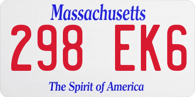MA license plate 298EK6