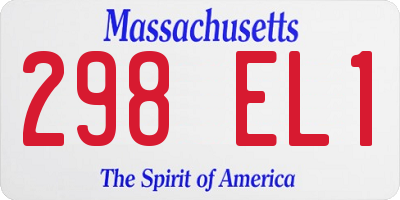 MA license plate 298EL1