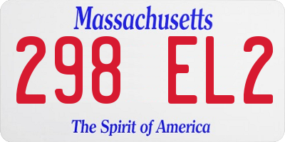 MA license plate 298EL2