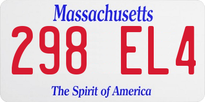 MA license plate 298EL4