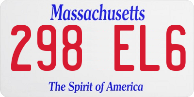MA license plate 298EL6