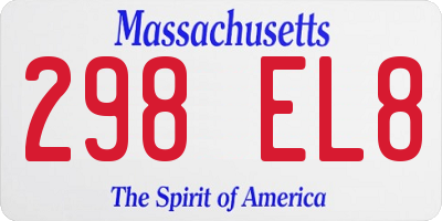 MA license plate 298EL8