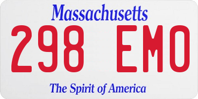 MA license plate 298EM0