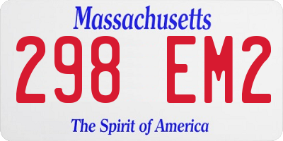MA license plate 298EM2