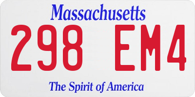 MA license plate 298EM4