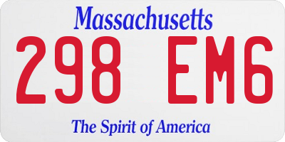 MA license plate 298EM6