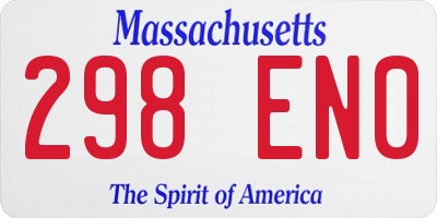 MA license plate 298EN0