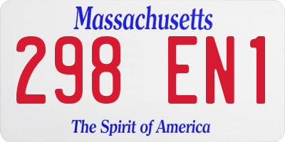 MA license plate 298EN1