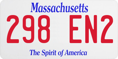 MA license plate 298EN2