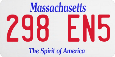 MA license plate 298EN5