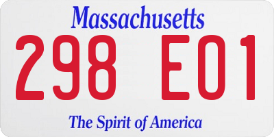 MA license plate 298EO1