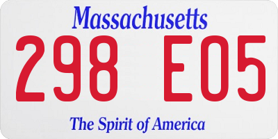 MA license plate 298EO5