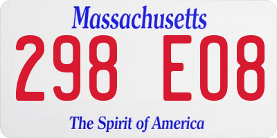 MA license plate 298EO8