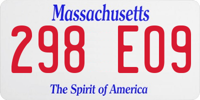 MA license plate 298EO9