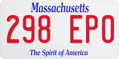 MA license plate 298EP0