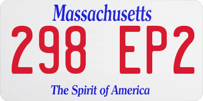MA license plate 298EP2