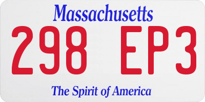 MA license plate 298EP3
