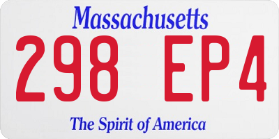 MA license plate 298EP4
