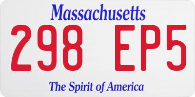 MA license plate 298EP5