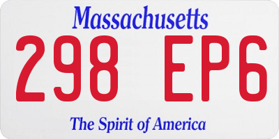MA license plate 298EP6