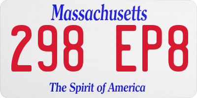 MA license plate 298EP8