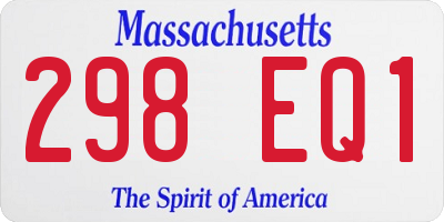 MA license plate 298EQ1