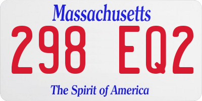 MA license plate 298EQ2