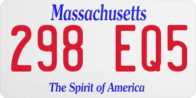 MA license plate 298EQ5
