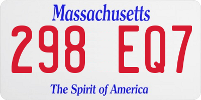 MA license plate 298EQ7