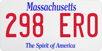 MA license plate 298ER0