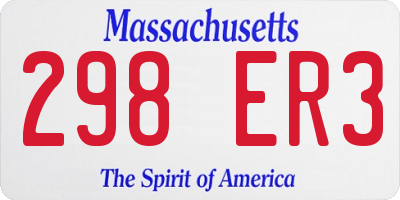MA license plate 298ER3