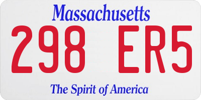 MA license plate 298ER5